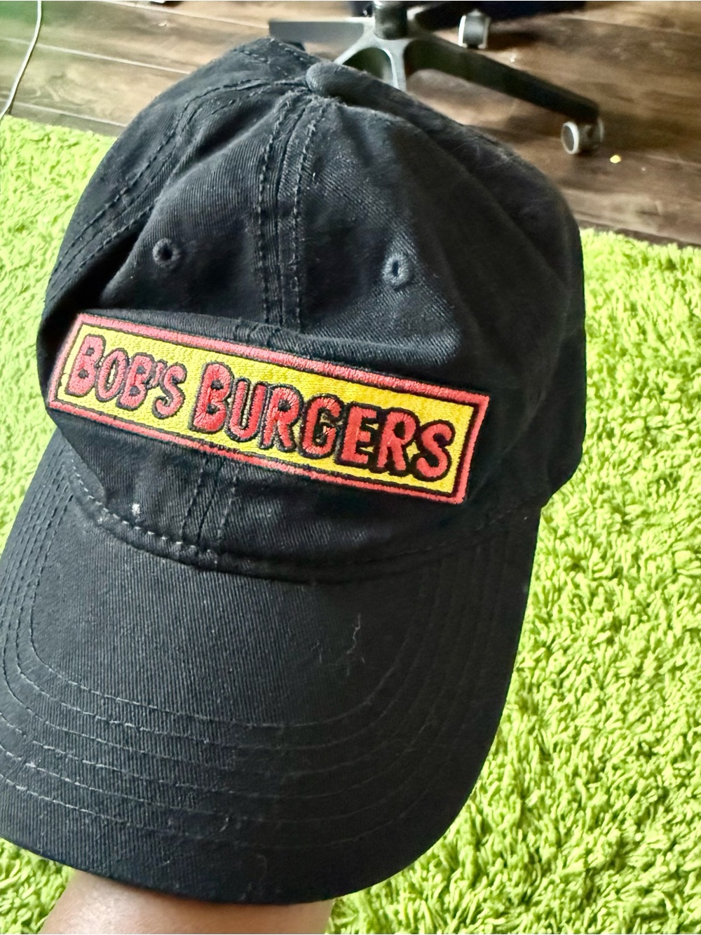 Bob's Burgers Kids Black Baseball Cap with Logo Patch